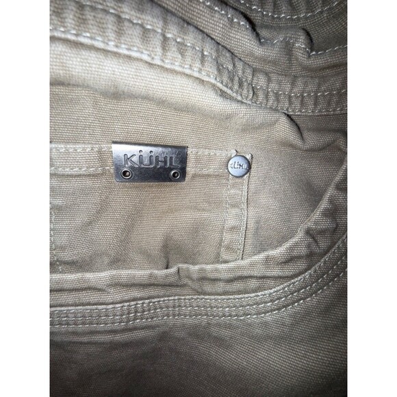 Kuhl Kanvus Jean Mens 36x32 khaki Vintage Patina Dye Canvas Pants Hiking Outdoor - Picture 9 of 10